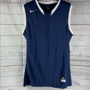 Nike Navy Blue White basketball tank top